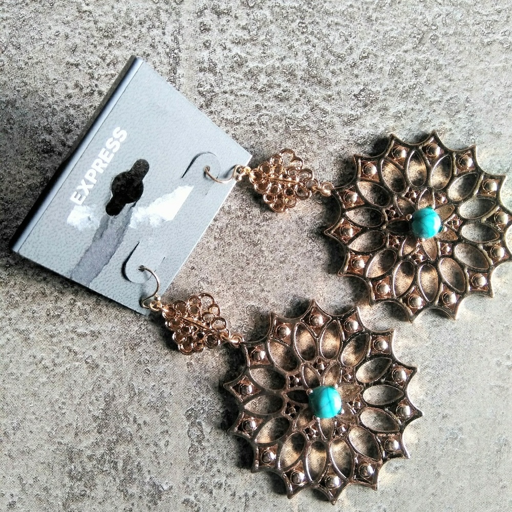 Express Gold Tone Earrings New